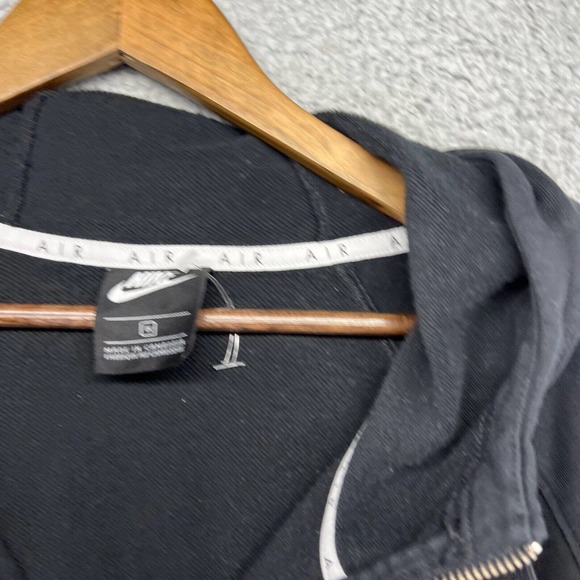 Nike Sweatshirt Women's Extra large Black White Full Zip Air Cropped Spellout - Picture 6 of 9